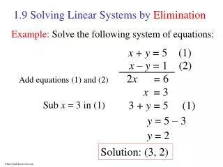 1.9 Solving Linear Systems by Elimination
