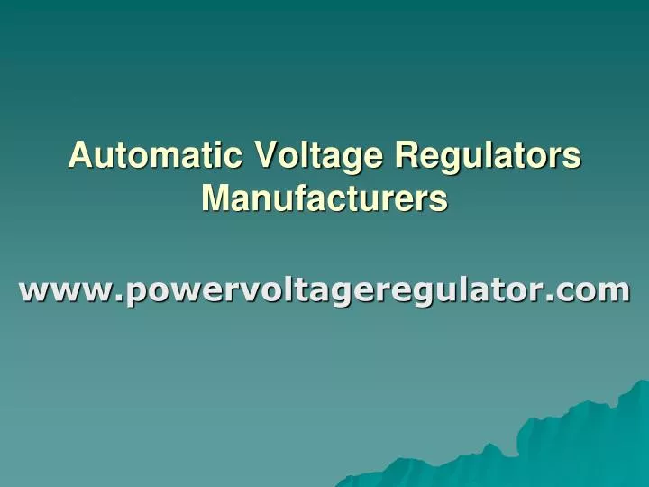 automatic voltage regulators manufacturers