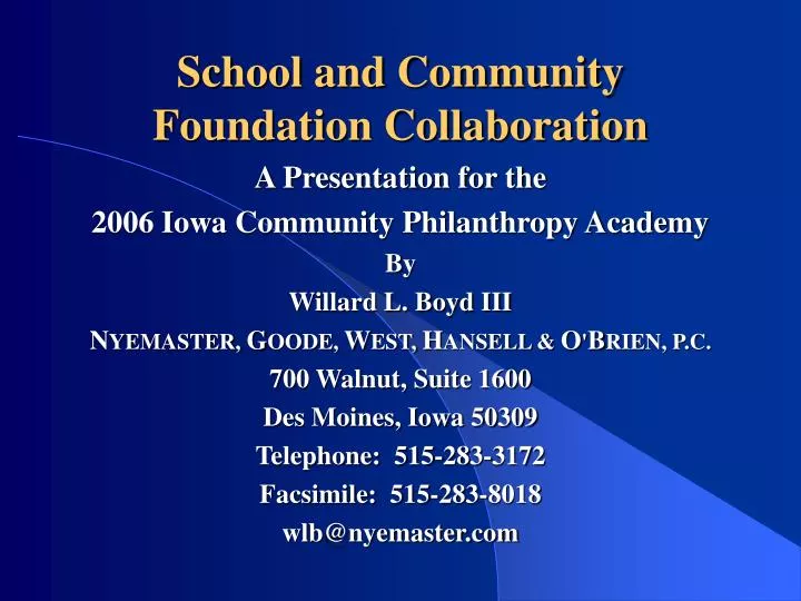school and community foundation collaboration