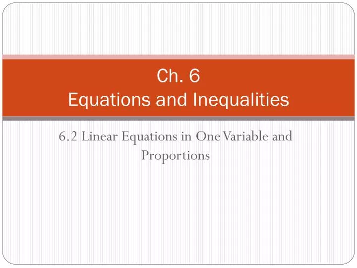 ch 6 equations and inequalities