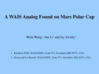A WAIS Analog Found on Mars Polar Cap