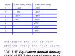 Equivalent Annual Annuity Calculation: Project EAA Assessment - slide 1