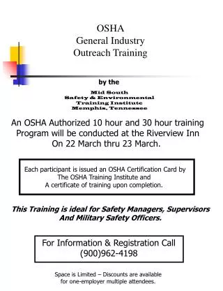 OSHA General Industry Outreach Training