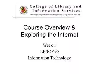 Course Overview &amp; Exploring the Internet
