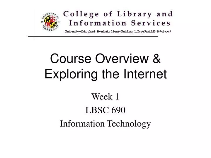 course overview exploring the internet