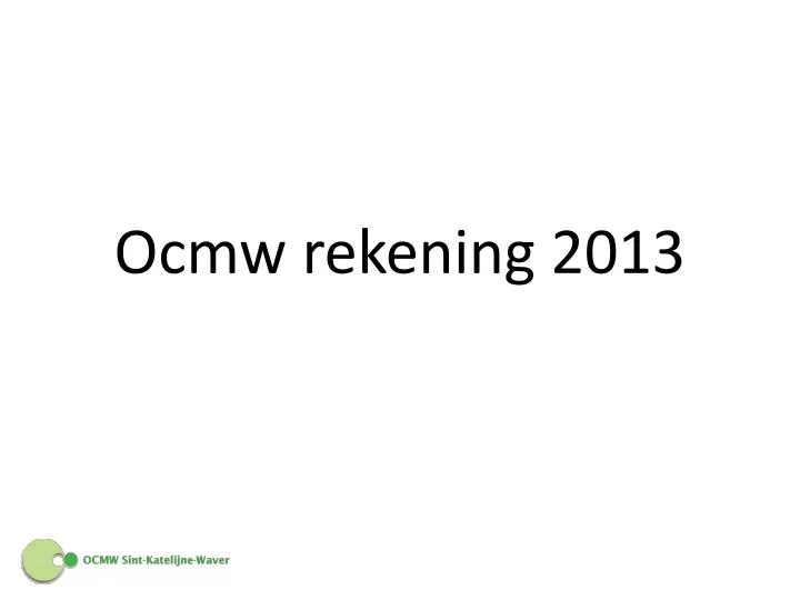 ocmw rekening 2013