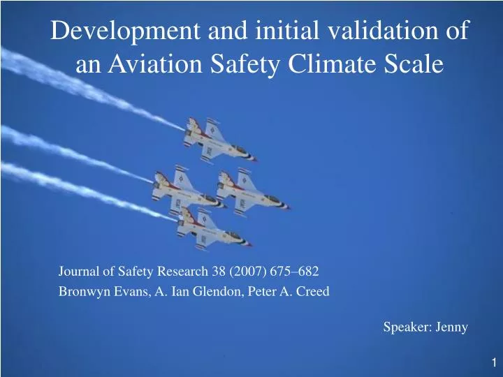 development and initial validation of an aviation safety climate scale