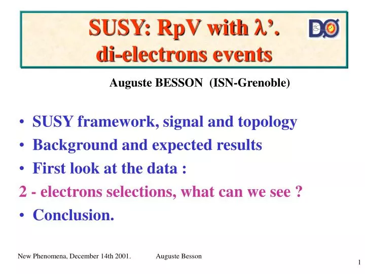 susy rpv with di electrons events