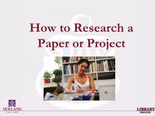 How to Research a Paper or Project