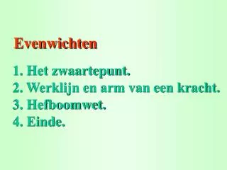 evenwichten