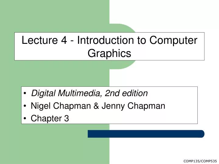 lecture 4 introduction to computer graphics