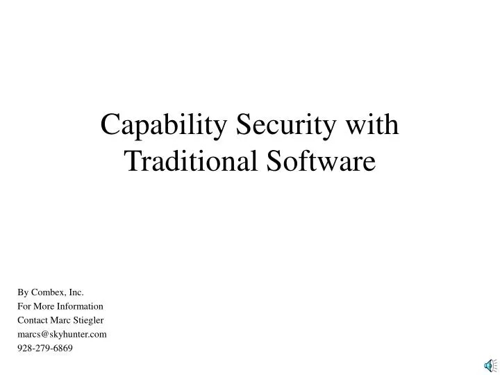 capability security with traditional software