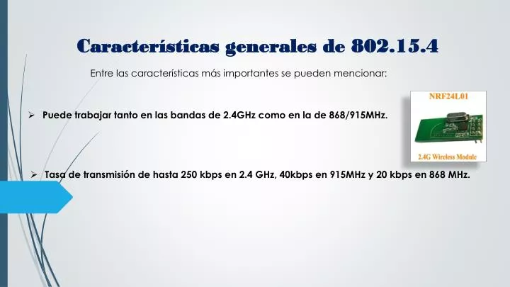 caracter sticas generales de 802 15 4