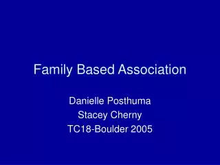 Family Based Association