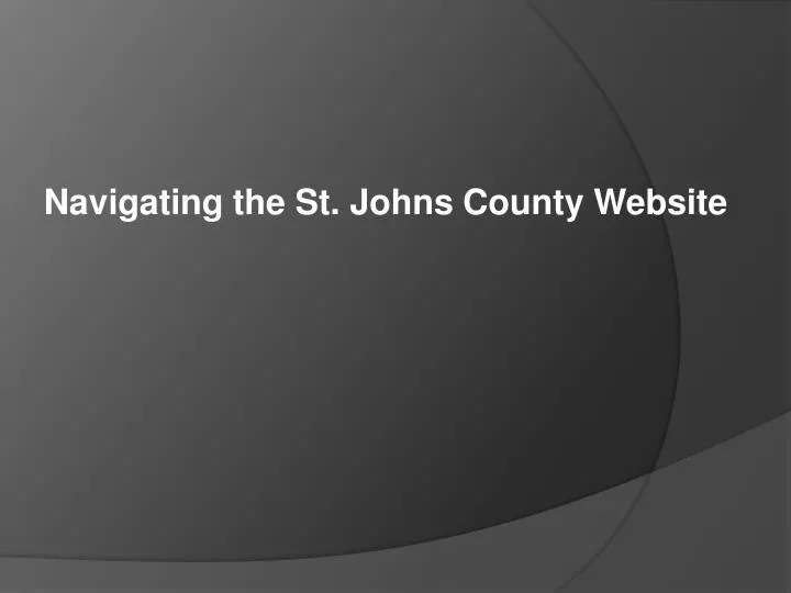navigating the st johns county website