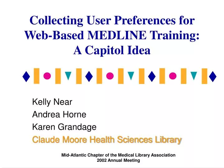 collecting user preferences for web based medline training a capitol idea