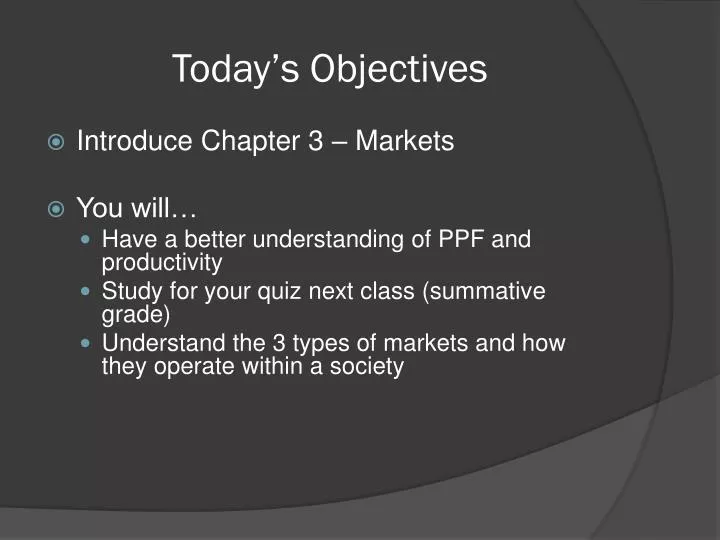 today s objectives