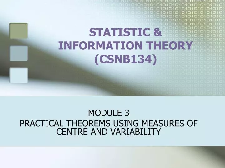 statistic information theory csnb134