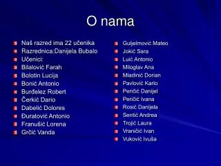 o nama