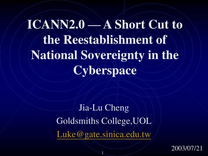 icann2 0 a short cut to the reestablishment of national sovereignty in the cyberspace