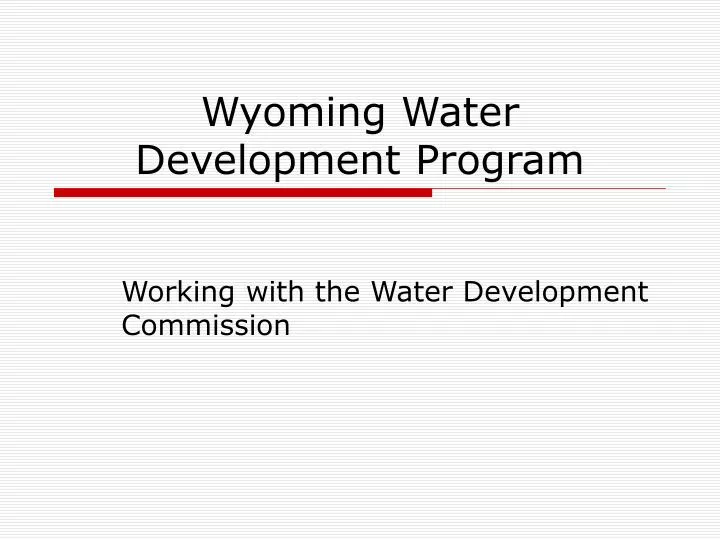 wyoming water development program