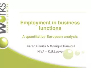 Employment in business functions A quantitative European analysis