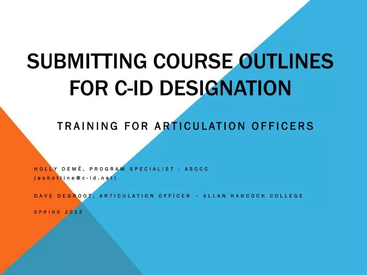 submitting course outlines for c id designation