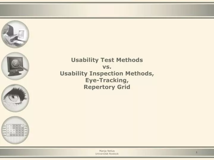 usability test methods vs usability inspection methods eye tracking repertory grid