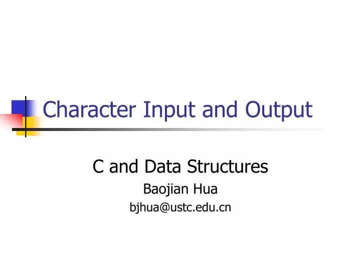 character input and output