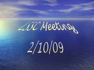 LSSC Meeting