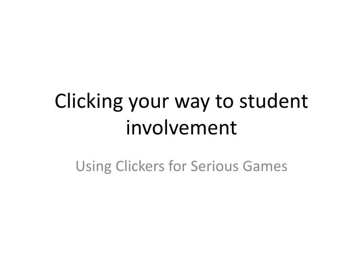 clicking your way to student involvement