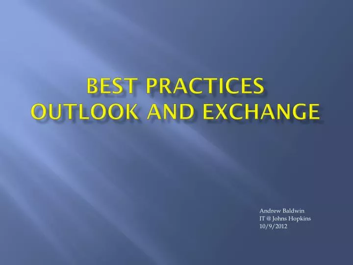 best practices outlook and exchange