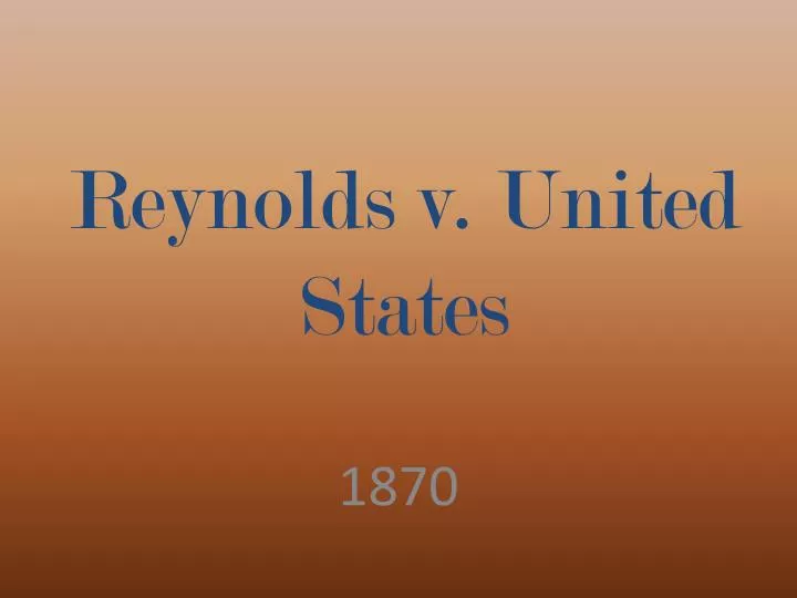 reynolds v united states