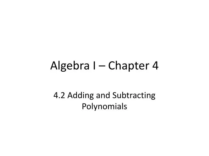 algebra i chapter 4
