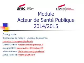 module acteur de sant publique 2014 2015