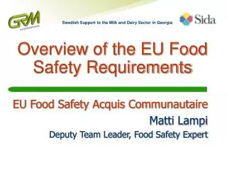 Overview of the EU Food Safety Requirements