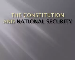 the constitution and national security