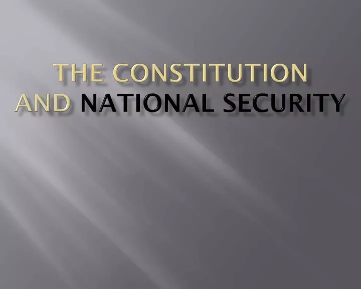 the constitution and national security