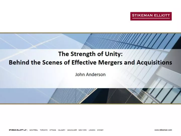 the strength of unity behind the scenes of effective mergers and acquisitions