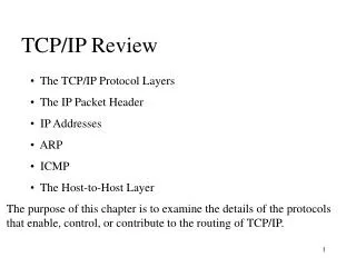 TCP/IP Review