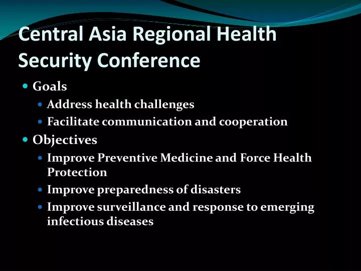 central asia regional health security conference