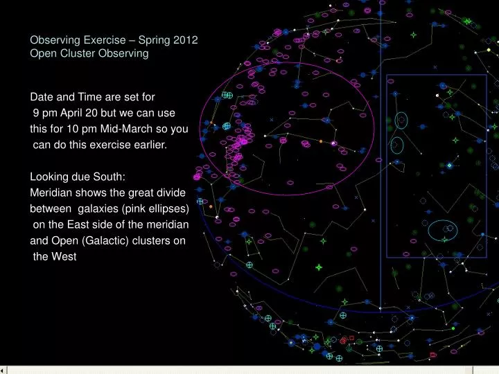 observing exercise spring 2012 open cluster observing