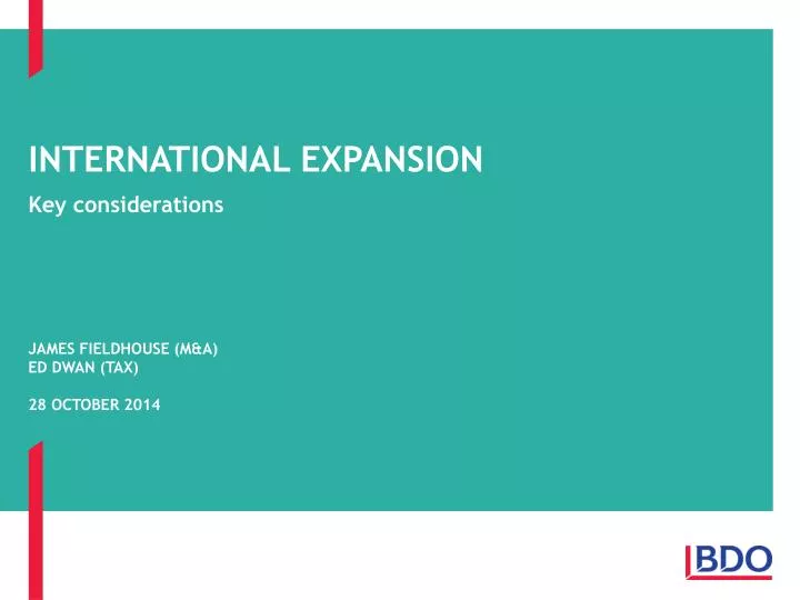 international expansion