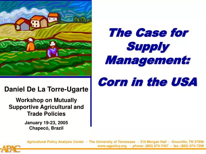the case for supply management corn in the usa