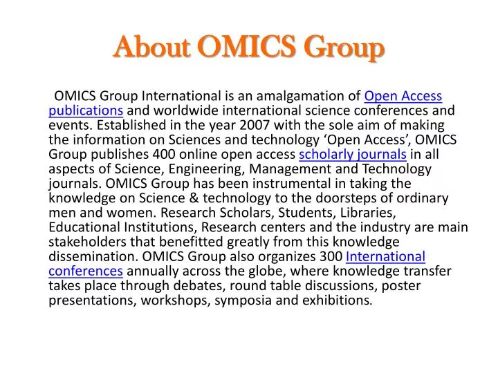 about omics group