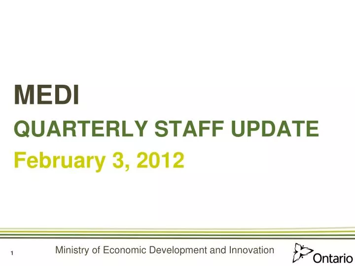medi quarterly staff update february 3 2012
