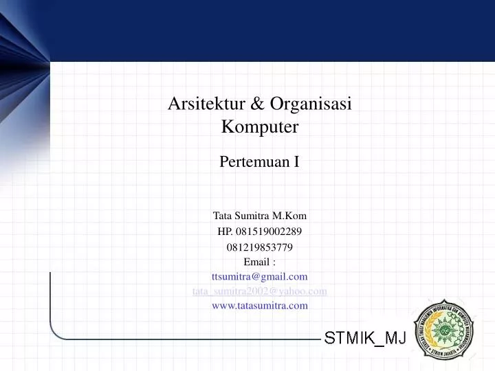 PPT - Arsitektur & Organisasi Komputer PowerPoint Presentation - ID:6562450