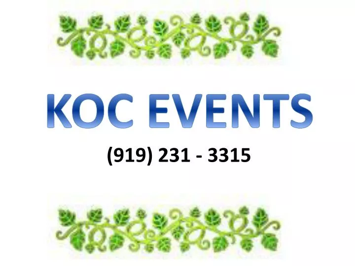 koc events 919 231 3315