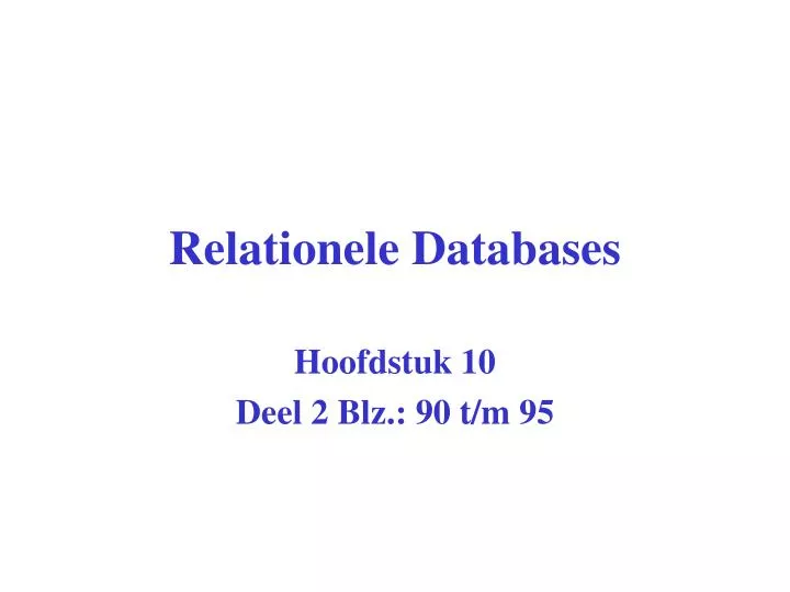 relationele databases