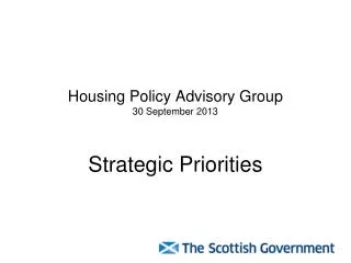 Housing Policy Advisory Group 30 September 2013